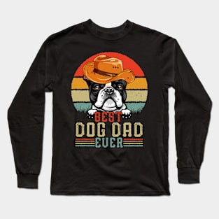 Vintage Best Dog Dad Ever Retro Headband Funny Father's Day Long Sleeve T-Shirt